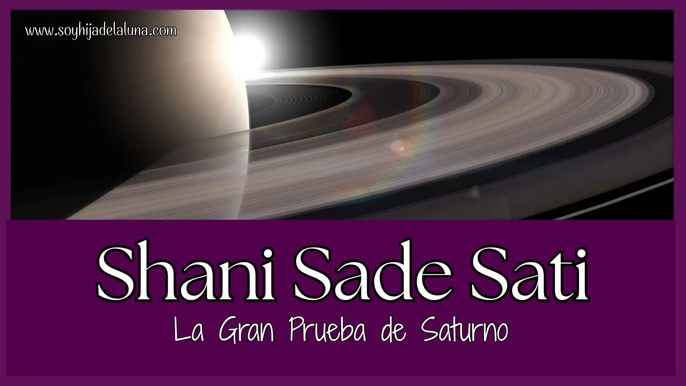 Imagen con los símbolos de Saturno y la Luna representando el tránsito Shani Sade Sati en astrología védica