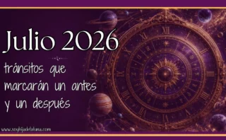 Tránsitos planetarios julio 2026: reloj astrológico vintage con planetas